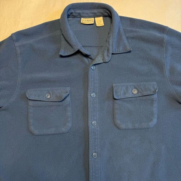 L.L. Bean Men's Chamois Light Blue Shirt Shacket Jacket Heavy Flannel Size XL - Picture 1 of 8